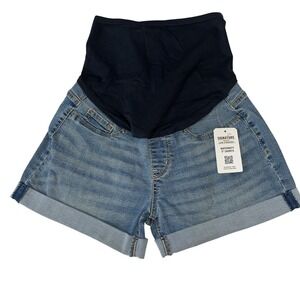 Womens Levis Small Maternity Shorts 3" Inseam Blue Denim Medium Wash Size S